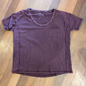 Aerie Maroon Scoop Neck Tee